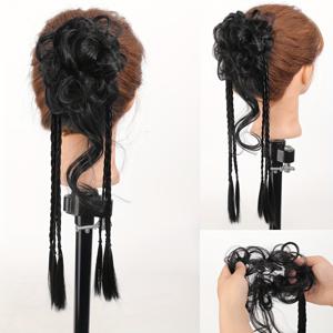 TEMU 플러피 헤어번, 자연스러운 볼륨감의 드래곤비어디자인, 하프업 볼브레이드, 고내열성 합성소재로 일상용으로 적합한 할로윈 액세서리