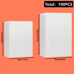 TEMU 12월 2023년부터 7월 2024년까지의 주방 신선도 보관용 재사용 가능한 진공 포장 백 100팩 정사각형 진공 봉투, 주방 필수 액세서리|진공밀폐용기|트라이탄밀폐용기