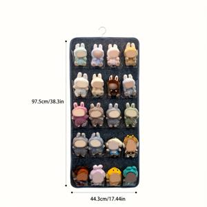 TEMU 5단과 20칸이 있는 인형용 수납 걸이 가방 또는 장난감 네트, 문에 작은 인형을 걸기에 적합한 디자인, 장난감 보관 상자에 적합, LABUBU에 적용 가능