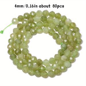 TEMU TTUIJI 면조각 올리빈 스톤 비즈 - 소형 (2/3/4mm) 리얼리스틱 올리빈 룩, 주얼리 제작용, 팔찌, 목걸이, 귀걸이, 웨딩, 할로윈, 파티 장식 - 민트 그린에서 라임 그린 색상 루스 스페이서 비즈 - 보석가 및 DIY 크래프터를 위한 이상적인 선물
