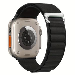 TEMU 애플워치 시리즈 10, 9, 8, 7, SE, 6, 5, 4, 3, 2, 울트라 2 호환 C-클립 통기성 나일론 스트랩 - 남녀공용 조절 가능한 G-후크 밴드 (46mm, 49mm, 45mm, 44mm, 42mm, 38mm, 41mm)