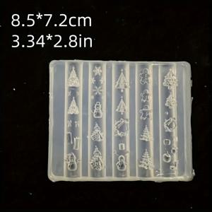 TEMU 크리스마스 트리 생강빵 눈꽃 네일 아트 몰드, 고투명 실리콘 DIY 클레이 액세서리