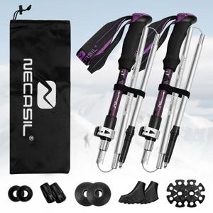 TEMU 2개 세트 접이식 하이킹 폴 - 퀵락 시스템, 초경량 알루미늄 트레킹 폴, EVA 고무 그립 및 조절 가능한 스트랩, 남녀 공용, , 캠핑, 하이킹 - 내구성 있는 아웃도어 스틱, 하이킹 장비, 스타일리시한 폴 디자인, 안전한 잠금 메커니즘|백팩