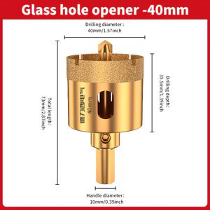 TEMU 드라이 드릴 비트 삼각형 핸들 포함 - 다중 사이즈(35mm, 45mm, 65mm) 그라니트, 대리석, 세라믹 타일용 - 고속, 저온, 조립 불필요, 전기 및 벤치 드릴 호환 가능, 내구성 강한 드릴 비트, 돌, 타일, 유리용, 견고한 구조