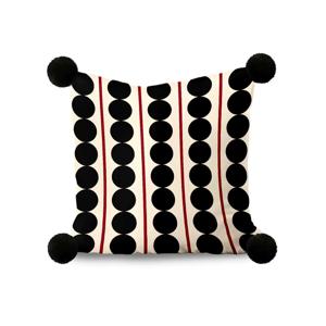 TEMU 1개 모던한 블랙 & 화이트 도트 패턴의 레트로 글자가 있는 스퀘어형 이불베개커버 - 양면 사용, 지퍼포함, 세탁기 가능 (소파/침대/차량/홈데코) - 브라운/화이트/블랙 현대적인 액센트 쿠션케이스