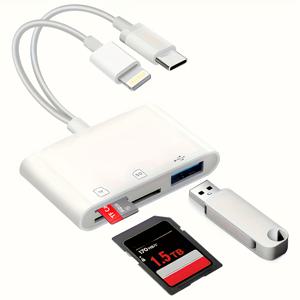 TEMU iPhone 16, MacBook, 노트북, PC, 안드로이드용 USB-C-SD 카드 리더 - Micro SD 카드 호환, 스마트폰용 메모리 카드 어댑터, TF 카드 및 디지털 카메라용 메모리 카드 어댑터 | 컴팩트 디자인 | 내구성 있는 구조, 메모리 카드 어댑터