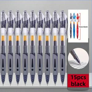 TEMU 15개입 0.5mm 리트랙터블 볼펜 세트, 검정/빨강/파랑 잉크 롤러볼 펜, 필기용 & 사무용품 선물, 미세한 포인트 팁,가벼운 펜,멀티팩 펜,사무직 근로자,작가들
