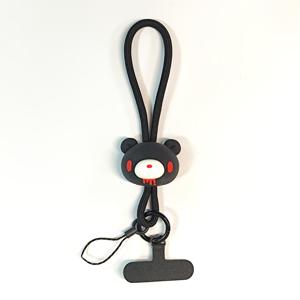 TEMU 귀여운 곰돌이 폰 랜야드 - 카와이 블랙 & 핑크 곰돌이 폰 스트랩, 내구성과 스타일리시한 손목 스트랩, 휴대폰 케이스용, 엣지있는 카와이 터치를 더하는 데 완벽, 일상 사용 및 선물용으로 이상적, 가젯 액세서리,기기 목걸이,장난기 넘치는 디자인,유연한 소재,부드러운 실리콘 스트랩,실리콘 손목 스트랩,선물 구매자