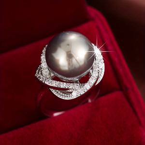 TEMU 우아한 조절 가능한 구리 반지, 합성 지르코니아, 여성을 위한 섹시한 오픈 디자인, 다재다능한 일상 및 파티 액세서리, 모든 계절 착용 가능