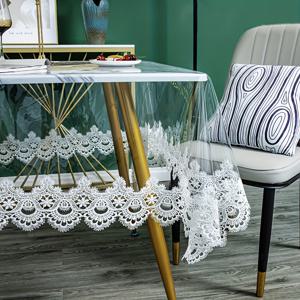 TEMU 클래식 레이스 디자인의 우아한 PVC 식탁보 1개 - 투명, 미끄럼 방지, 세척 쉬운 다이닝, 주방 및 파티 장식용