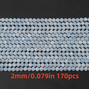 TEMU 천연 아쿠아마린 면상 보석 비즈 - 170/110/91개 루즈 스톤 비즈 DIY 주얼리 만들기에 적합, 독특한 귀걸이, 팔찌, 목걸이 공예 용품에 이상적 (2/3/4mm)