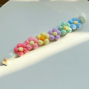 TEMU 손으로 전용든 크로셰 폼 폼 플라워 펫 목줄 액세서리, 폴리에스테르 비직조 직물, 버튼 클로저, 손세탁전용, 소형부터 중형까지의 견종, 모든 계절, 배터리 없음