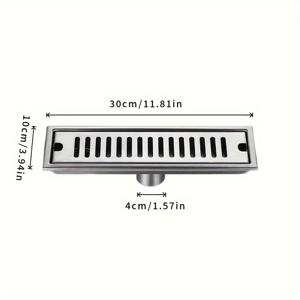 TEMU 냄새 제어 기능이 있는 스테인리스 스틸 직사각형 샤워 배수구 - 고유량, 자체 밀봉 욕실 바닥 배수구, 가정 및 호텔용, 크리스마스 장식