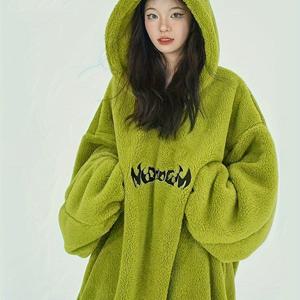 TEMU 여성용 코지 코랄 플리스 후드 가운 - 부드럽고 두꺼운 긴 목욕 가운, 포켓 포함, 세탁기 사용 가능 - 가을/겨울에 완벽함