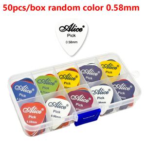 TEMU 앨리스 50개 기타 픽 세트 - 다양한 두께 0.58mm-1.50mm, 투명한 보관 케이스가 있는 내구성 있는 플라스틱 피크 - 어쿠스틱, 일렉트릭 기타, 우쿨렐레 및 베이스 - 음악 액세서리
