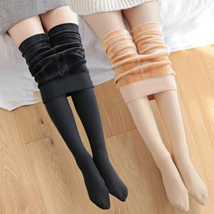 TEMU 2pcs 두꺼운 보온 타이즈 레깅스 여성 겨울용 고허리 탄력 슬림 섹시 투명 팬티스타킹