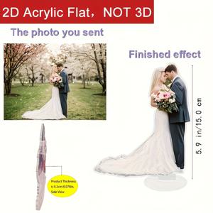 TEMU 2D 플랫, 맞춤형 아크릴 스탠드 1개 - 모던 스타일 수집품 디스플레이, 5.91인치, 전기 필요 없음, 레이저 컷 & 깃털 없는 애니메이션 캐릭터 장식, 홈 데코 및 선물용 완벽한 액세서리, 할로윈 크리스마스 장식