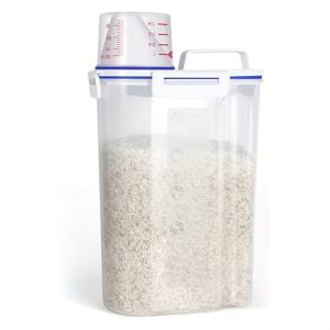 TEMU 1pc 에어타이트 식품 보관용기 - 누수 방지 및 습기 방지 디자인, 내구성이 뛰어난 PE 재질, 곡물, 견과류, 밀가루, 쌀 및 건식 식품에 적합 - 주방 및 식료품 보관에 이상적, 식품을 더 오래 신선하게 유지하는 식료품 보관용기, 주방 보관용기 및 보관용기