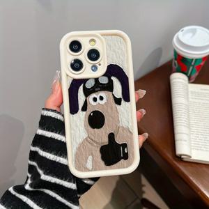 TEMU 귀여운 강아지 오일 페인팅 디자인 흑백 휴대폰 케이스, 부드러운 TPU 소재, 고품질 및 보호 기능, 아이폰 6/7플러스/8플러스/X/XR/11/11프로/12미니/12프로 맥스/13/13프로/14프로/14플러스/14프로 맥스/15/15프로/15플러스/16/16프로용