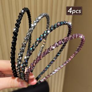 TEMU 1개/2개/4개 소녀들의 우아한 모조 테마 소녀들의 공주 헤드밴드, 일상적인 외출용 올매치 헤어밴드 고급 뉴 스타일 헤드밴드|머리띠