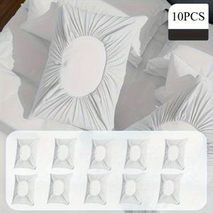 TEMU 2개/10개 팩, 부드러운 일회용 여행용 베개 커버, 천이 아닌, 손세탁 가능, 호텔, 미용실, 여행, 야외 캠핑에 적합 (파란색, 흰색)