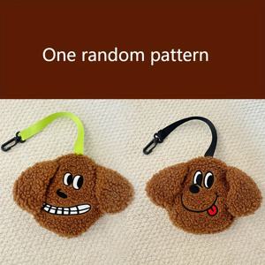 TEMU 귀여운 강아지 & 고양이 얼굴 휴대용 파우치 - 간식 보관백, 쓰레기봉투 정리함 및 재미있는 표정 지퍼 포켓, 소/중/대형 반려견과 고양이를 위한 3가지 사이즈