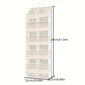 TEMU 10단 문걸이 정리함 - 무도구 설치 가능한 헤비듀티 패브릭 도어 스토리지 백, 공간 절약형 옷장·욕실·주방·사무실용 - 수건, 화장품, 청소 용품 보관 가능, 투명 포켓 디자인, 간편한 걸이형 세탁실 정리대