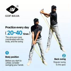 TEMU 골프바이자 골프 스윙 텐션 로프 트레이너 - 지연형 릴리스 스윙 보조기, 신체 위치 가이드 포함, 초보자 및 프로용 비전동 골프 훈련 장비 - 스윙 메커니즘, 협응력 및 일관성 향상, 모든 실력 수준 호환 가능, 휴대용 내구 스포츠 기어