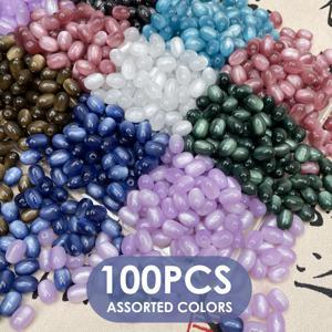 TEMU 50개/100개 고양이 눈 주주베드, 포도 비즈, 타원형 비즈, DIY 팔찌 목걸이 끈 비즈, DIY 주얼리 액세서리용, 수공예 주얼리 만들기 액세서리, 홈 데코 아트 액세서리, 포도 덩굴, 포도 비즈, DIY 팔찌, 갈색 비즈, 참, 주얼리 만들기 용품