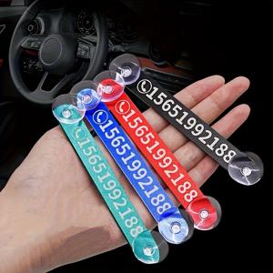 TEMU 임시 주차 전화 표지판, 알루미늄 합금 전화번호판 - 블랙 레드 그린 차량용 모바일 연락처 마커,