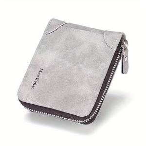 TEMU 남성용 짧은 지갑 PU 가죽 대용량 카드 소지자 빈티지 다기능 지퍼 지갑 지갑 카드 가방 동전 지갑