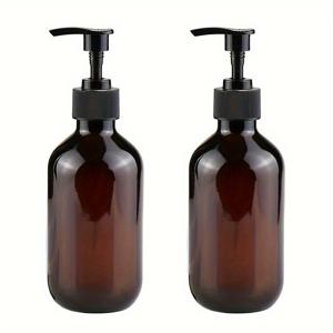 TEMU 250ml 호박색 재충전 가능한 샴푸 용기 펌프 디스펜서 - 핸드 소프, 샤워 젤, 헤어 컨디셔너용