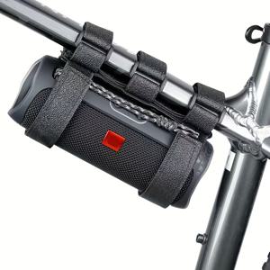 TEMU 1개 JBL 휴대용 스피커 마운트 스트랩 - 블랙 PU 패브릭, 자전거, 골프 카트, 보트 및 로드 바이크 무선 홀더용 탄성 코드, 다용도 홀더 부착물 | 안전한 스트랩 디자인 | 견고한 구조