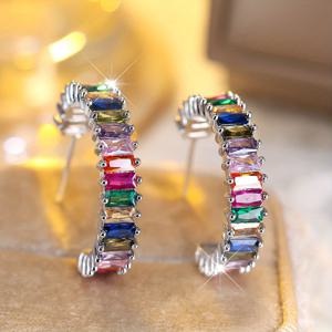 TEMU 여성 패션 고급 반지, 귀걸이, 합성 자이콘, 구리, 파티, 결혼식, 생일, 약혼식용