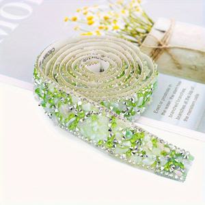 TEMU 1pc 1 야드/롤 2CM/0.78in 폭 셀프 접착식 컬러풀 크리스탈 파쇄 돌 물 드릴 비즈 미터 핫 드릴 백 접착제 네트 드릴 의류 신발과 가방 드릴 스트립 컬러풀 수제 보석 핫 드릴 허리 벨트 스티커 드릴 의류 액세서리 DIY 물 드릴 체인 반짝이는 스트립 라인스톤 장식