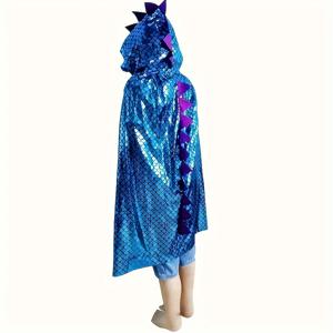 TEMU 여성용 공룡 후드 케이프 1개 - 황금색 물고기 비늘 디자인과 오렌지 트림, 성인용 귀여운 할로윈 의상 액세서리