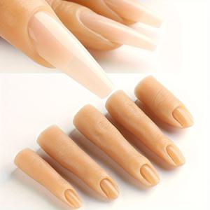 TEMU 네일 아트용 실리콘 연습 손가락 - 무취, 아크릴 & UV 젤 매니큐어 훈련에 완벽, 살롱 품질 모델 액세서리|네일아트|젤네일