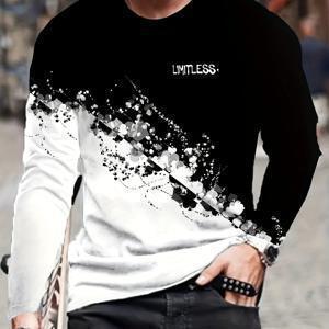 TEMU 남성용 그라데이션 컬러 티셔츠 