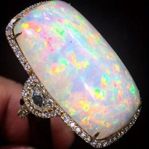 TEMU 빈티지 스타일 14K 금도금 구리 반지, 큰 타원형 파이어 오팔 및 합성 큐빅 지르코니아 장식, 일상 착용 및 선물용으로 이상적, 여성용 크리스마스 주얼리