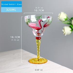 TEMU 1개 핸드페인팅 창의적인 마가리타 칵테일 글라스 - 패셔너블 하이엔드, 삼각형 모양, 레드 와인 & 글라스 소재, 바/가정용 우아한 디자인, 음식 서비스 장비 애호가를 위한 이상적인 선물