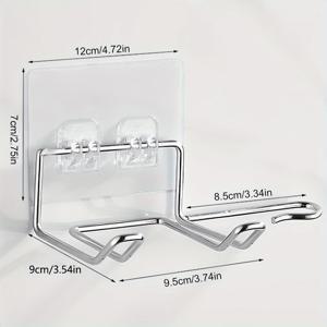 TEMU 1개 스테인리스 스틸 헤어 드라이어 홀더, 벽걸이 정리대, 스트레이트너 및 컬링 아이언, 욕실 보관 선반, 가정용 공간 절약 액세서리