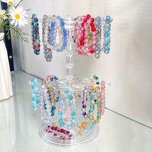 TEMU 1개 조절 가능한 높이 회전 디스플레이 스탠드 - 목걸이, 팔찌, 키체인, 머리끈용 투명 플라스틱 다층 보관함 - 360° 회전 기능, 전원 불필요, 홈 & 매장 데스크탑 정리대, 액세서리 정리함, 다목적 주얼리 타워