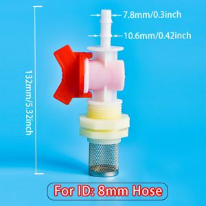 TEMU 수족관 스타터 키트 PVC 볼 밸브 세트 - 물고기 탱크 및 정원 관개용 - 메쉬 필터가 있는 호스 어댑터 조인트 - 4/6/8/10/12/16/20mm 튜빙에 적합 - 연못용 내구성 있는 물 탱크 커넥터