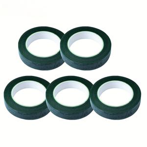 TEMU 5 롤 플로럴 그린 테이프, 인공 꽃 수술 포장용 자가 접착 종이 줄기 테이프, DIY 부케 및 꽃 예술 용품