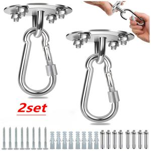 TEMU 2세트 헤비듀티 천장 후크 - 고급 스테인리스 스틸 제작, 다기능 스윙 후크, 400kg 지지, 고경도, 방청, 내구성, 해먹, 요가, 샌드백, 실내/야외 체육관용, 실용적인 하드웨어 키트