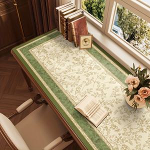 TEMU 1개 대형 아메리칸 컨트리 테이블 매트, 프렌치 시크 로즈 데스크 패드, 사무실 및 학생 기숙사용 식물 꽃 무늬 인조 가죽 마우스패드, 두 가지 사이즈로 선택 가능