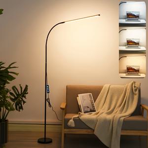 TEMU 거실용 LED 플로어 램프, 심플하고 모던한 피아노 마작 세로형 테이블 램프, 길고 유연한 구즈넥 램프, 조광 가능한 색상 변경 침실 학습 눈 보호 플로어 램프