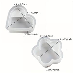 TEMU 2개 세트 명함 홀더 레진 몰드, 하트+꽃/ 무지개+구름/ 육각형+반원 카드 보관 실리콘 에폭시 레진 몰드, 카드 디스플레이 스탠드 실리콘 몰드 레진 사무실 데스크탑 장식용 사무용품 홈 데스크 장식