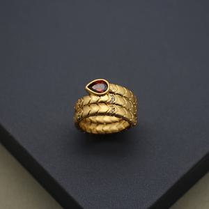 TEMU 여성을 위한 우아한 백플로우 디자인, 매일 착용하거나 마르디 그라스 데이에 적합한, 금박 처리된, 눈물 모양의 자이콘을 장식한, 브래스 밴드가 있는, 스네이크를 모티브로 한, 빈티지 스타일의 뱀 반지