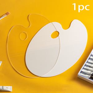TEMU 1pc 7.87*5.91inch 아크릴 팔레트 - 투명, 붙지 않음, 쉽게 청소, 아크릴 및 오일 페인트에 적합한 오발 혼합 트레이, 비스코스 페인트 및 손수작업 아트 용품에 이상적